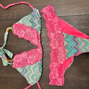 Colorful Lace Bikini Set beach bunny